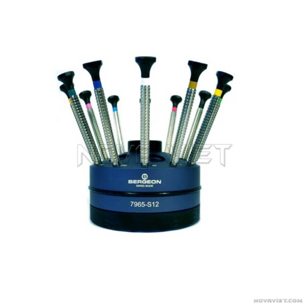 Bergeon 7965-S12 Screwdriver Set Of 12 Screwdrivers On Special Profile Stand